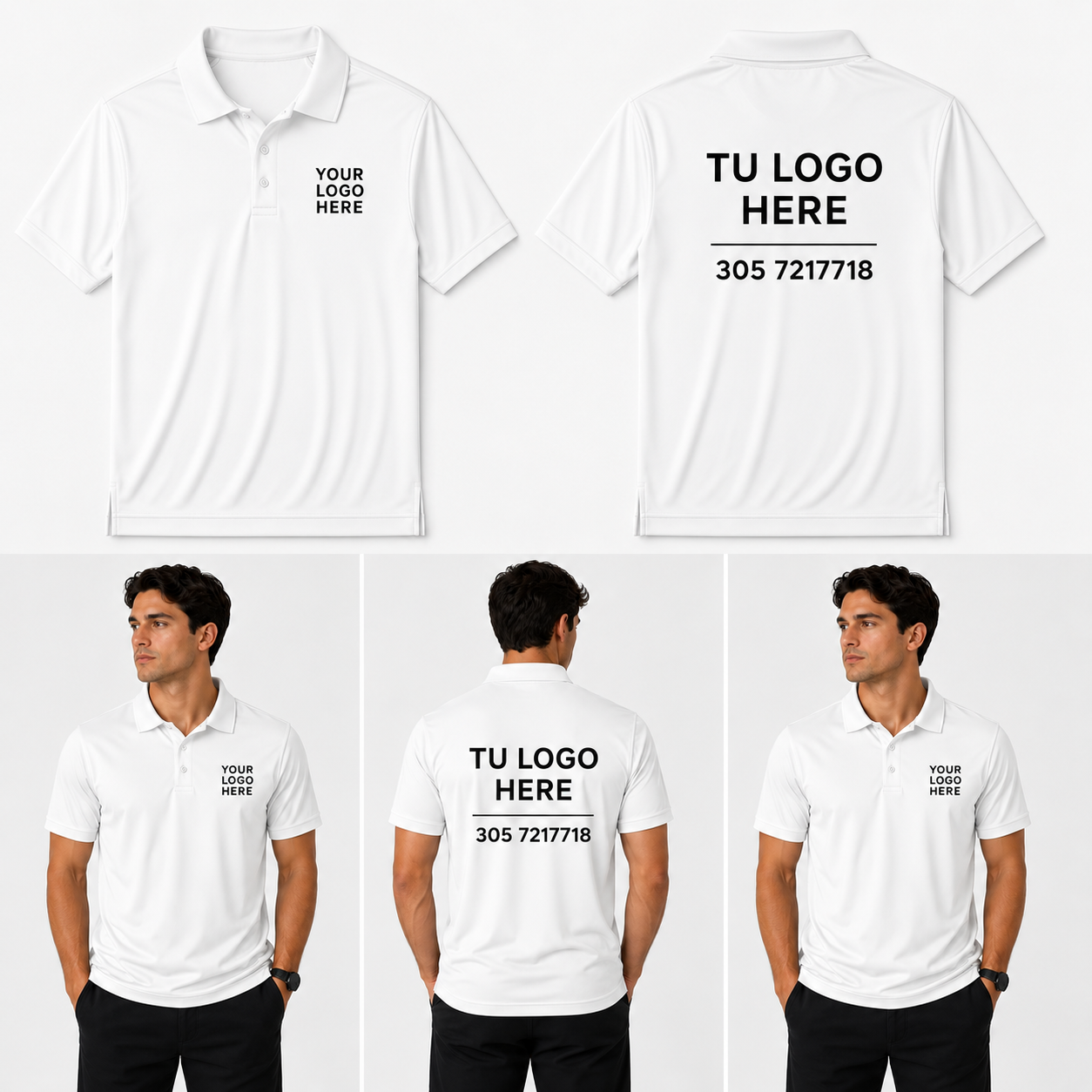 POLO CON ESTAMPADO FRONT AND BACK