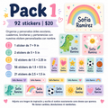 Packs de stickers escolares personalizados