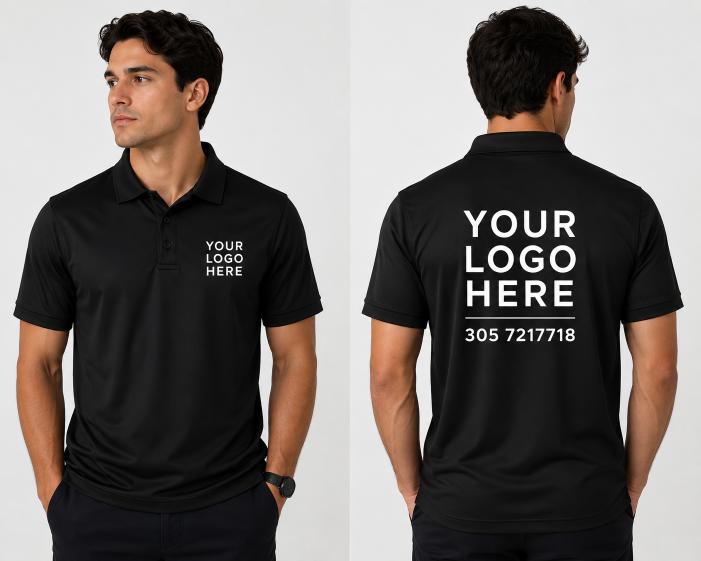 POLO CON ESTAMPADO FRONT AND BACK